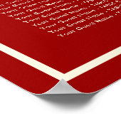 赤いダブル中国のハピネス結婚の座席表 ポスター (角)