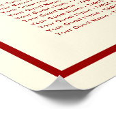 赤いダブル中国のハピネス結婚の座席表 ポスター (角)