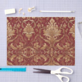 赤いダマスクと金ゴールドパターン分離 薄葉紙 (クラフト)