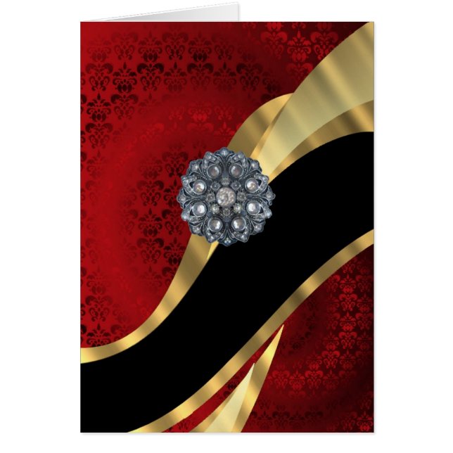 赤いダマスクと金ゴールド (正面)