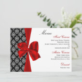 赤いダマスクのウェディングメニュー メニュー (スタンド正面)