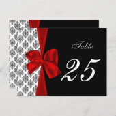 赤いダマスクのテーブル番号はがき ポストカード (正面/裏面)