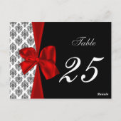 赤いダマスクのテーブル番号はがき ポストカード (裏面)