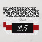 赤いダマスクのテーブル番号はがき ポストカード (正面/裏面)