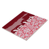 赤いダマスクのパターン；ニューヨーク；自由の女神 タイル (側面)