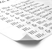 赤いダマスクのモノグラム座席表の番号 ポスター (角)