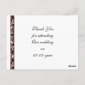 赤いダマスクサンキューカード ポストカード (裏面)