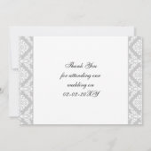 赤いダマスクサンキューカード 招待状 (裏面)