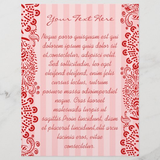 赤いダマスクストライプの渦巻きフライヤー チラシ (正面)