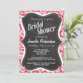 赤いダマスクパターン;ヴィンテージシャルボード 招待状 (スタンド正面)