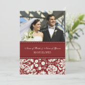 赤いダマスク写真の落書き発表カード 案内状 (スタンド正面)