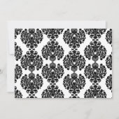 赤いダマスク柄のウェディングシャワー・エンゲージメント招待状 招待状 (裏面)