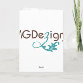 赤いダマスク柄のビジネス感謝カード サンキューカード (裏面)