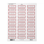 赤いダマスク柄の卒業式デザイン ラベル (フルシート)