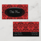 赤いダマスク織のオパールの名刺 名刺 (正面/裏面)
