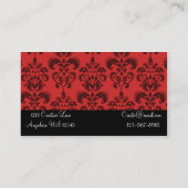 赤いダマスク織のオパールの名刺 名刺 (裏面)