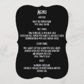 赤いダマスク織の金ゴールドのエレガントでフォーマルな結婚式メニュー メニュー (裏面)