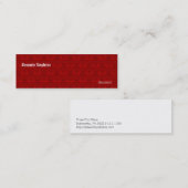 赤いダマスク織パターン スキニー名刺 (正面/裏面)