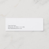 赤いダマスク織パターン スキニー名刺 (裏面)