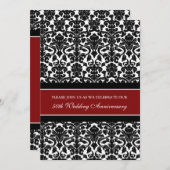 赤いダマスク 50周年パーティー招待状 招待状 (正面/裏面)