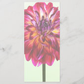 赤いダリアが黄色のメ結婚ニューで色付き メニュー (裏面)