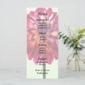 赤いダリアが黄色のメ結婚ニューで色付き メニュー (スタンド正面)