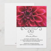 赤いダリアの結婚前お披露目招待状 招待状 (正面/裏面)