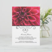 赤いダリアの結婚前お披露目招待状 招待状 (スタンド正面)