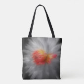 赤いダリアの花 一部カラー トートバッグ (裏面)