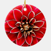 赤いダリア、デジタル芸術 セラミックオーナメント (裏面)