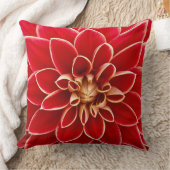 赤いダリア(先端が黄色) クッション (ブランケット)