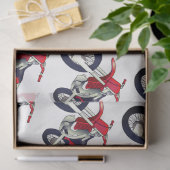 赤いダートバイクのバイクのカスタムの色の背景 薄葉紙 (ギフト)