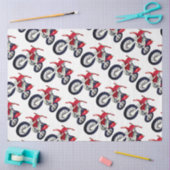 赤いダートバイクのバイクのカスタムの色の背景 薄葉紙 (クラフト)