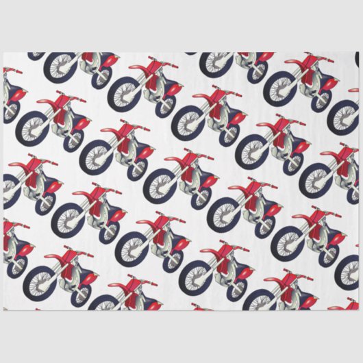 赤いダートバイクのバイクのカスタムの色の背景 薄葉紙 (正面)