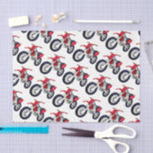 赤いダートバイクのバイクのカスタムの色の背景 薄葉紙 (クラフト)