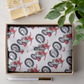 赤いダートバイクのバイクのカスタムの色の背景 薄葉紙 (ギフト)