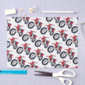 赤いダートバイクのバイクのカスタムの色の背景 薄葉紙 (クラフト)