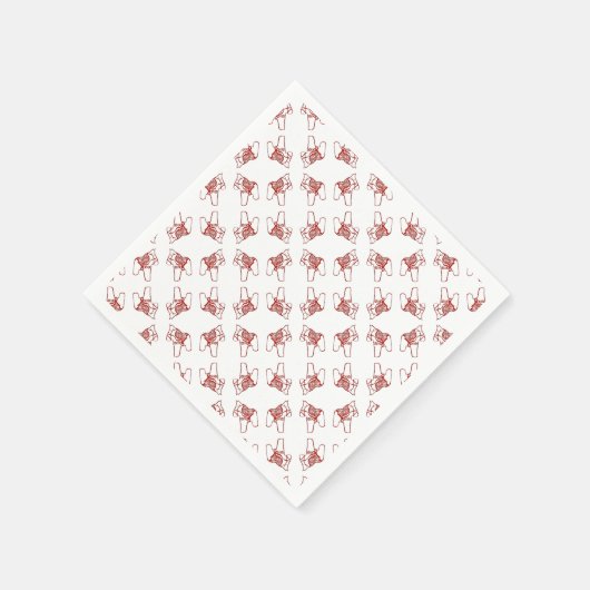 赤いダーラ馬 スタンダードカクテルナプキン (角)