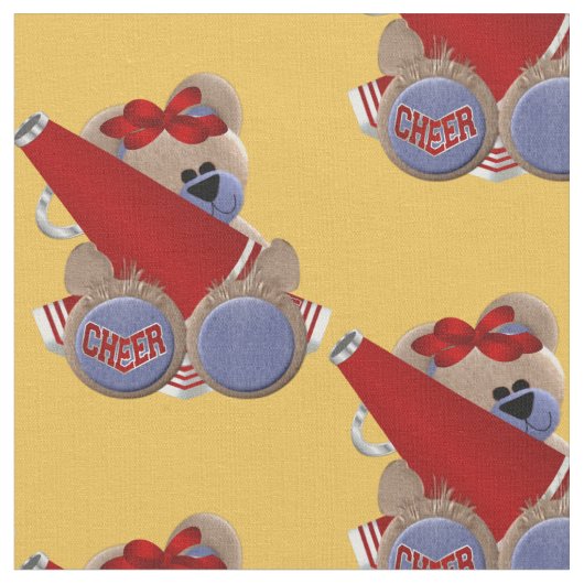 赤いチアリーダーくま ファブリック (クローズアップ)