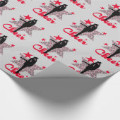 赤いチアリーダーのギフトの包装紙 ラッピングペーパー (角)