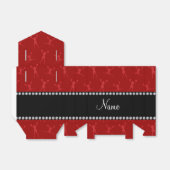 赤いチアリーパーソナライズされたダパターンの名前 フェイバーボックス (折り畳みなし)