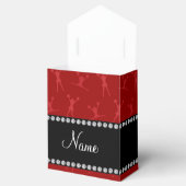 赤いチアリーパーソナライズされたダパターンの名前 フェイバーボックス (オープン)