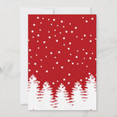 赤いチェッカーボード赤いシャワーを持つ男の子 招待状 (裏面)