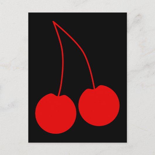 赤いチェリーが２つ ポストカード (正面)