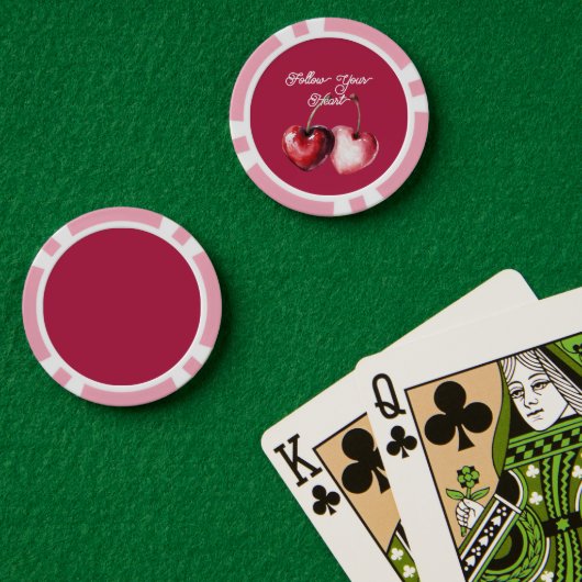 赤いチェリーのハート ポーカーチップ (ポーカーテーブル (ダブル))