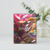 赤いチタニウムの葉 ポストカード (スタンド正面)