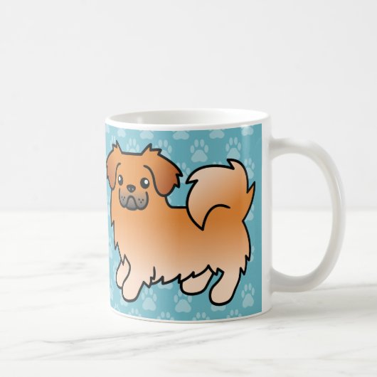 赤いチベットスパニエル・キャルーン犬 コーヒーマグカップ (右)