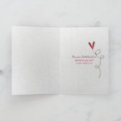 赤いチューリップが庭の誕生日 カード (内部)