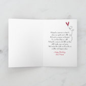 赤いチューリップとの友人の誕生日の願い カード (内部)