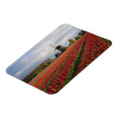 赤いチューリップと風車 マグネット (左側)